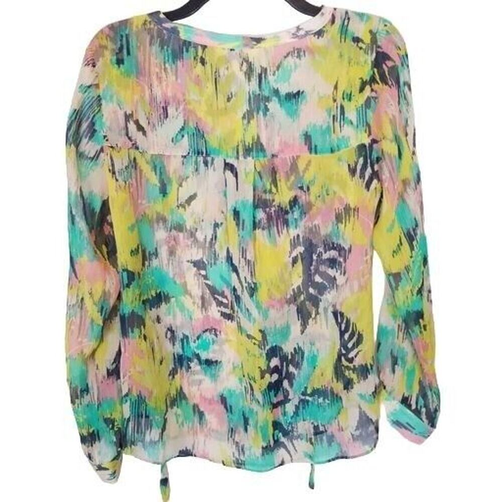 Sundance Womens Silk Watercolor Tunic Sz S Boho Artsy Cottagecore Ruffle Hippie - Picture 7 of 7